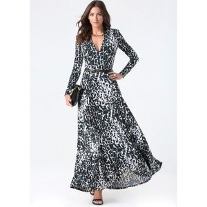 Bebe Leopard Print Maxi Dress (NWT)
